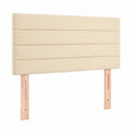 Verstellbares Polster-Kopfteil mit Holzbeinen, Stoff, Creme, 90x5x78/88 cm - Elegantes Schlafzimmerzubehör