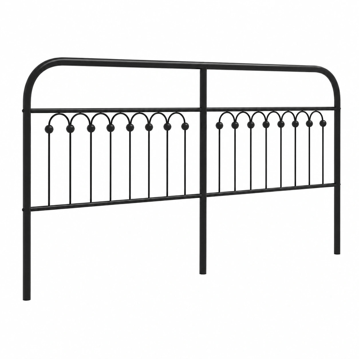 Schwarzes Metall-Bettkopfteil mit Metallbeinen, 180 cm - vidaXL Schlafzimmer Zubehör