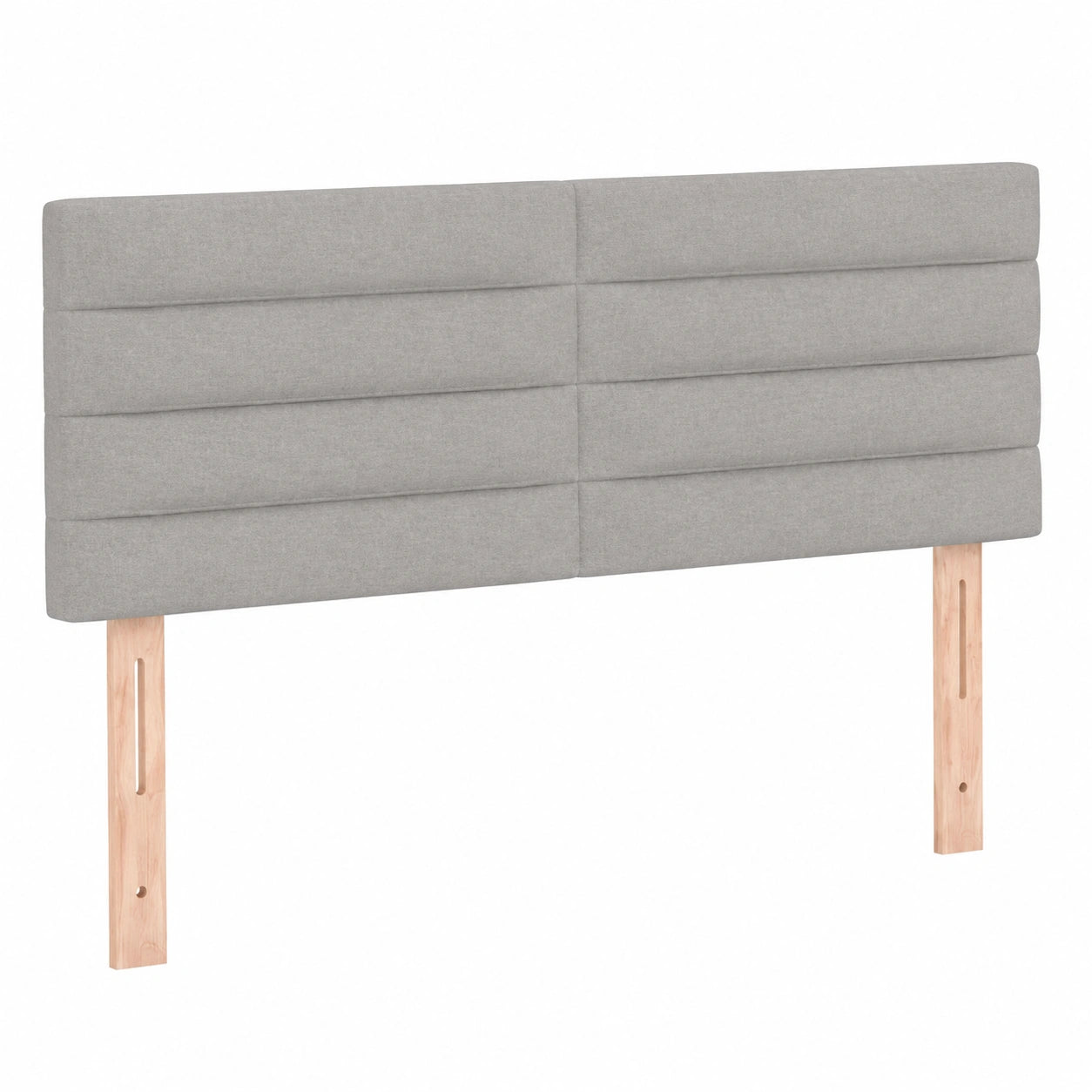 Elegantes Polsterkopfteil in Hellgrau für Schlafzimmerbetten, 144x5x78/88cm