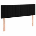 Höhenverstellbares Polster-Kopfteil mit Holzbeinen, 2er-Set in Schwarz