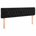 vidaXL Polsterkopfteil aus Stoff, Schwarz 200x7x78/88 cm - für Schlafzimmer