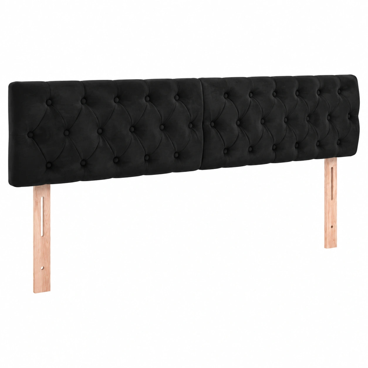 vidaXL Polsterkopfteil aus Stoff, Schwarz 200x7x78/88 cm - für Schlafzimmer