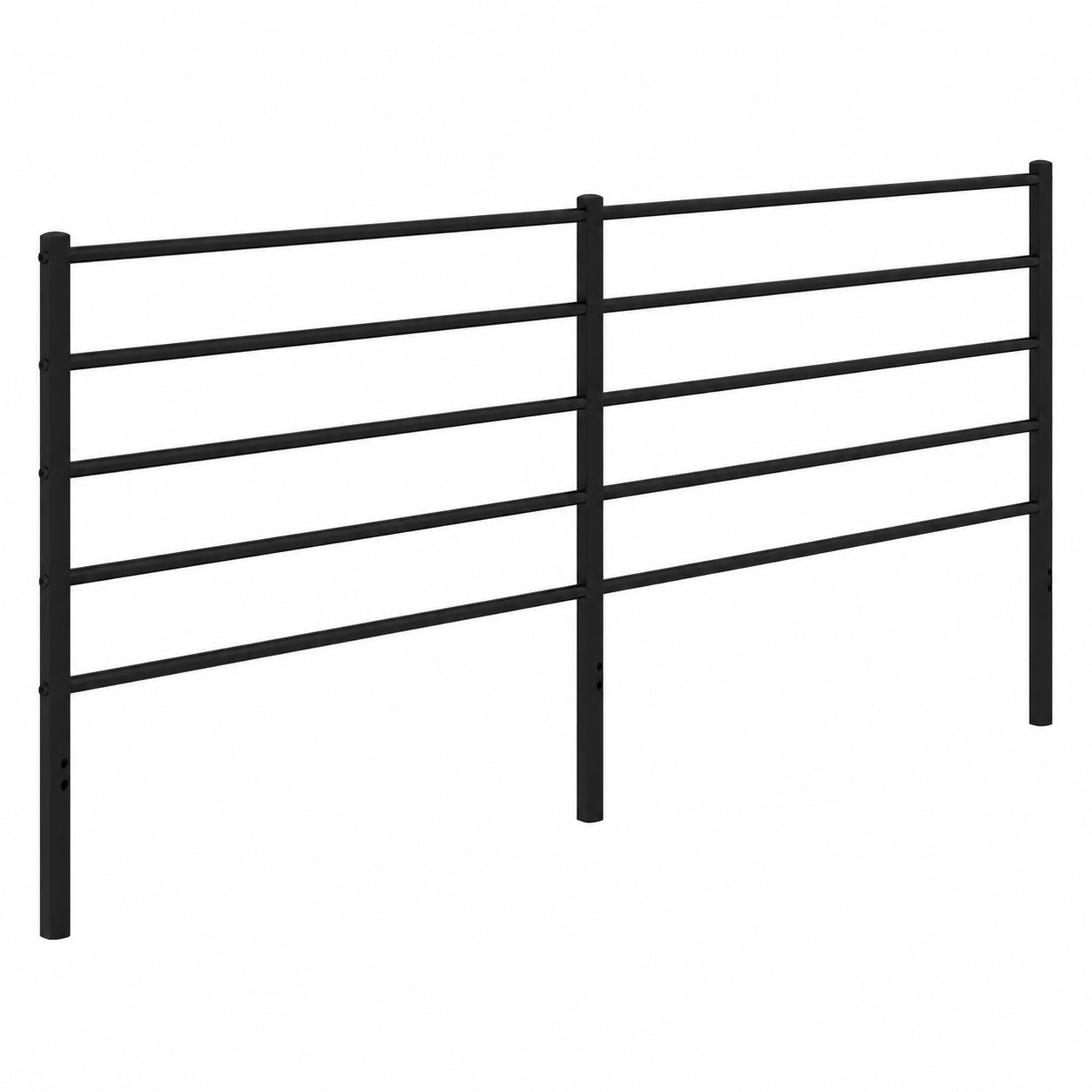 Stahl-Bettkopfteil 180 cm Schwarz für Doppelbett