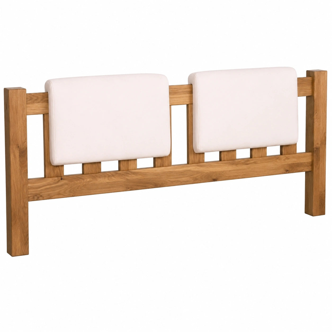 Set aus 2 Leder-Polsterkissen zum Einhängen für Bettrückenteil, Kopfteil-Rückenkissen, Modell SK01 in Weiß