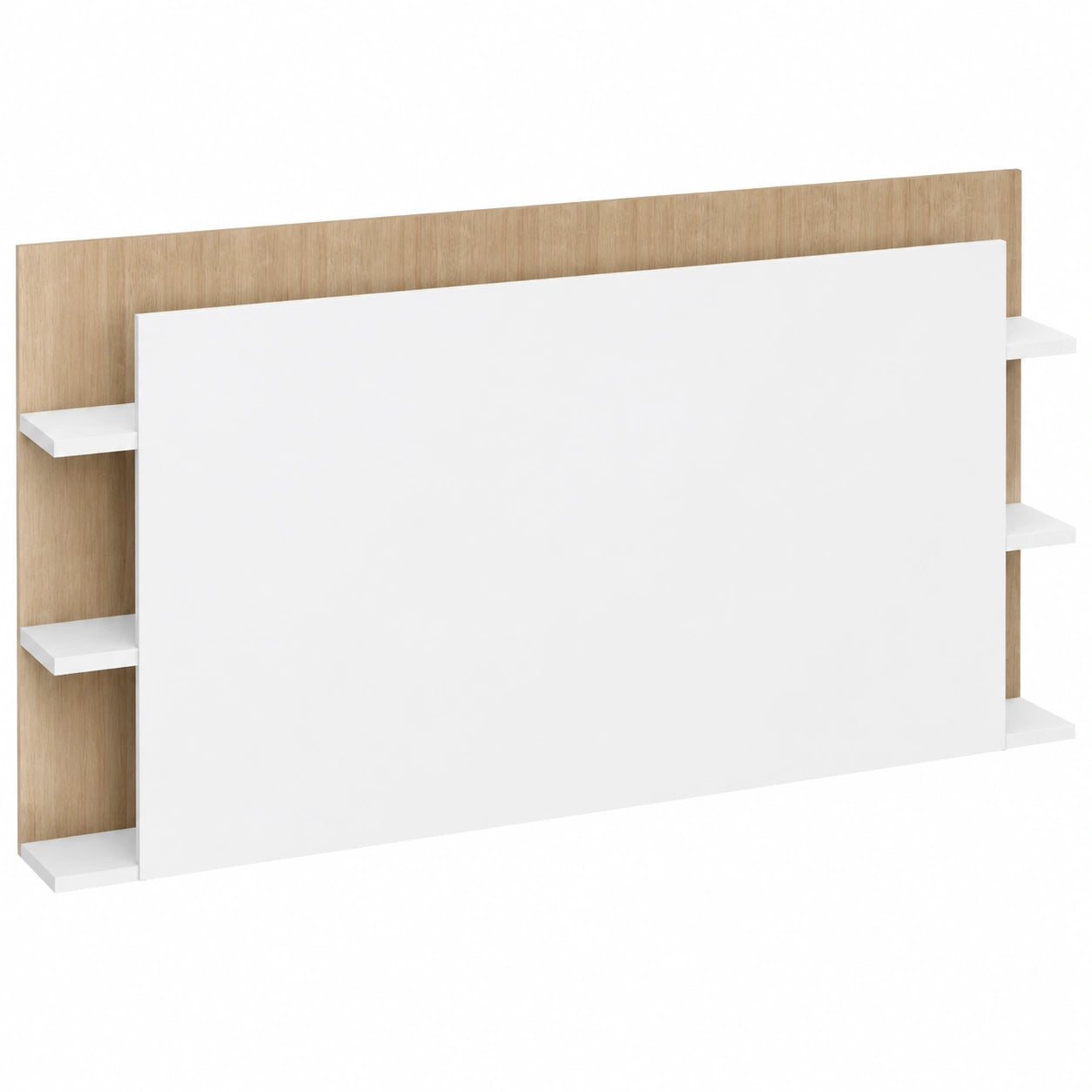 Modernes Kopfteil CIRI mit Stauraum für Betten 140/160 cm in Weiß-Holz-Optik