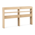 Massivholz Kopfteil mit Regalen für Doppelbett, Freistehendes Design, Kiefernholz, 160 cm