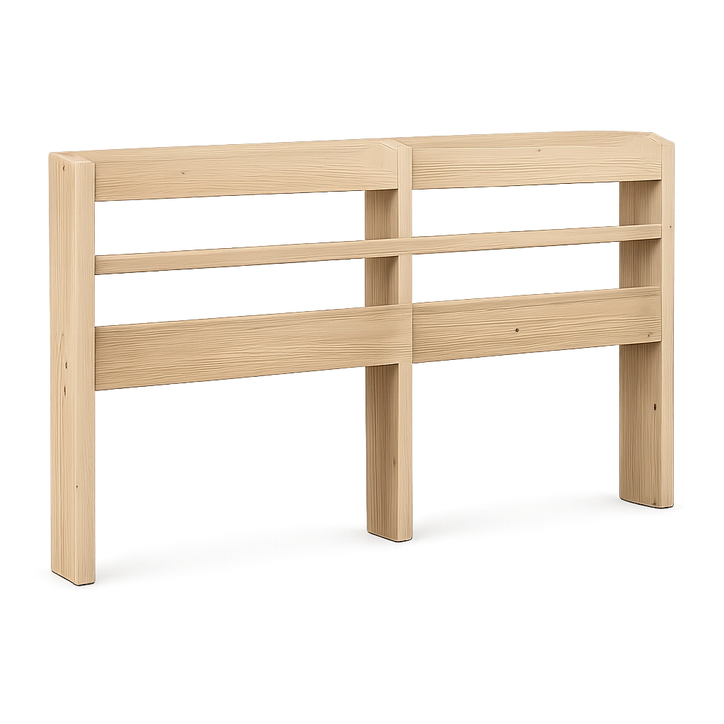 Massivholz Kopfteil mit Regalen für Doppelbett, Freistehendes Design, Kiefernholz, 160 cm