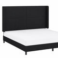 Verstellbares Kopfteil mit Ohrpolstern, Wandmontage, Schwarz, 183x16x118/128 cm
