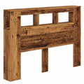 LED Bettkopfteil mit Ablagen und offenen Fächern, 140 x 103,5 cm, Holzoptik