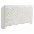 Beige Samt-Bettkopfteil- und Betthussen-Set, elastisch & waschbar, gepolstert, 180x70 cm