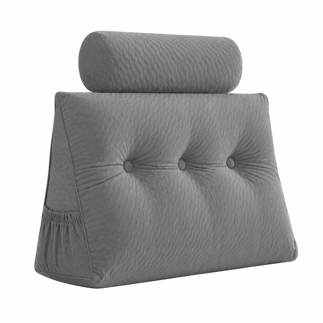 Ergonomisches Keilkissen Set mit abnehmbarem Bezug, ideal für Rückenstütze und Entspannung, Grau 100x20x50cm