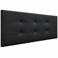 DHOME Kopfteil mit Polsterung 8cm dick, ACUALINE Stoff & Kunstleder, Schwarz, 150cm