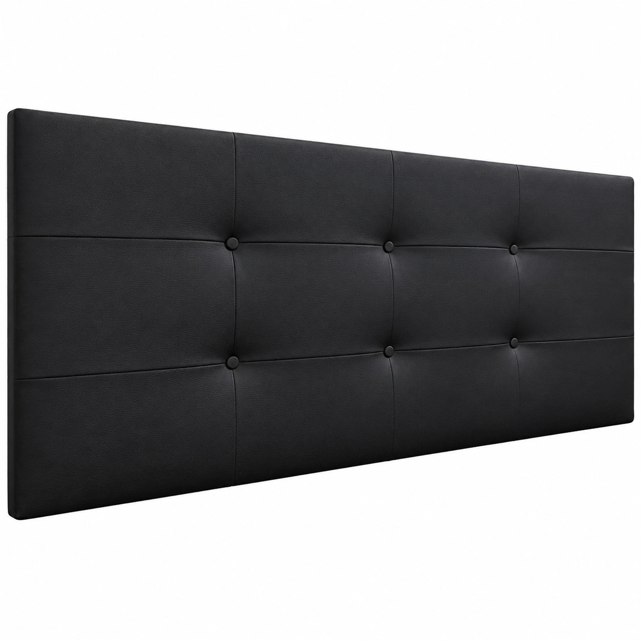 DHOME Kopfteil mit Polsterung 8cm dick, ACUALINE Stoff & Kunstleder, Schwarz, 150cm