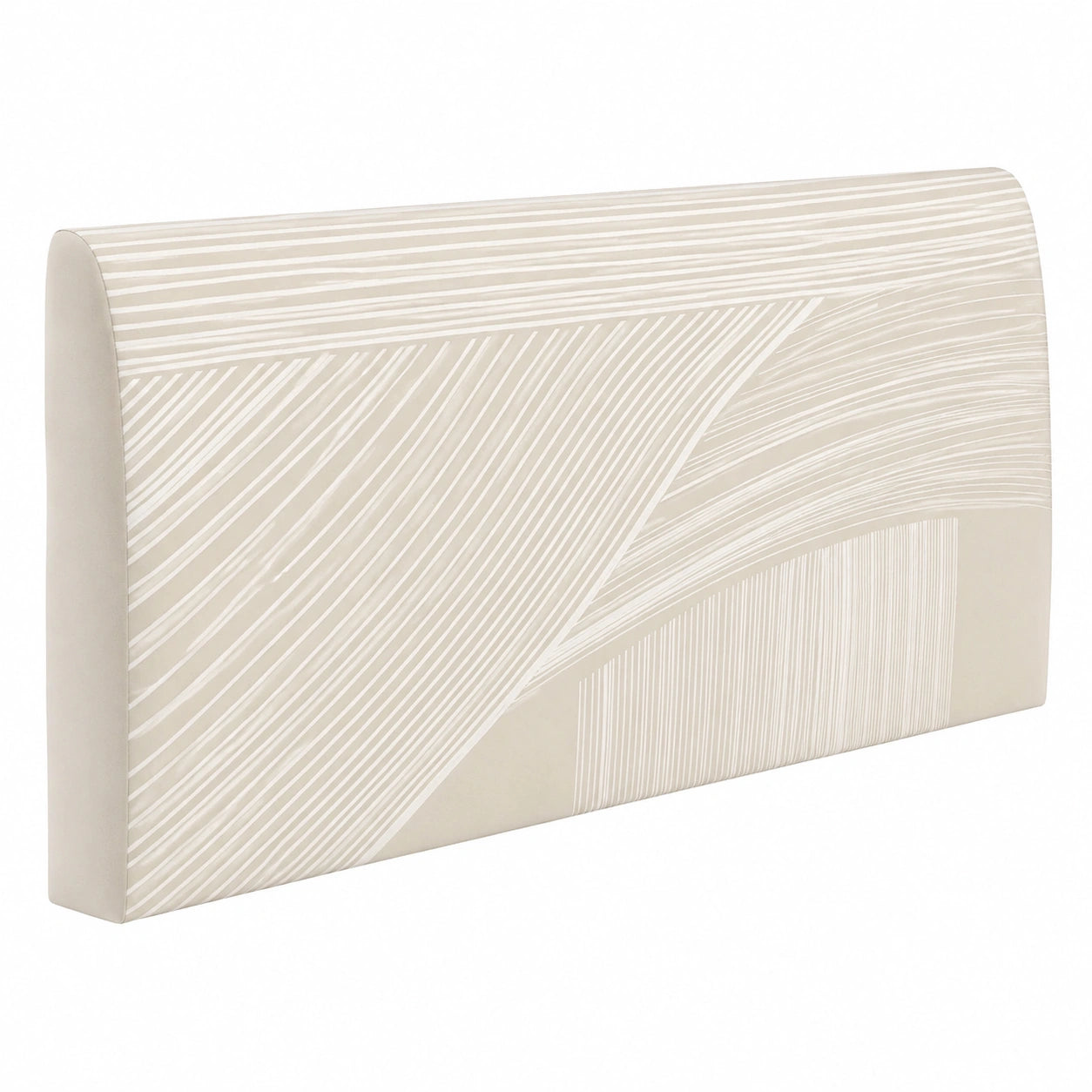 FANSU Kopfteilbezug Beige, Elastisch & Waschbar, Nordic Design, Staubdichte Hülle (Weiße Linien, 180cm)