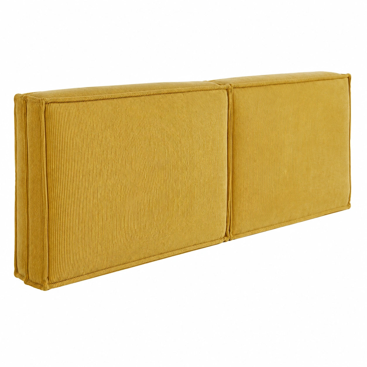 Gemütliches Bett-Rückenkissen aus Cord, hautfreundlich und abnehmbar, Mangogelb 200x60cm