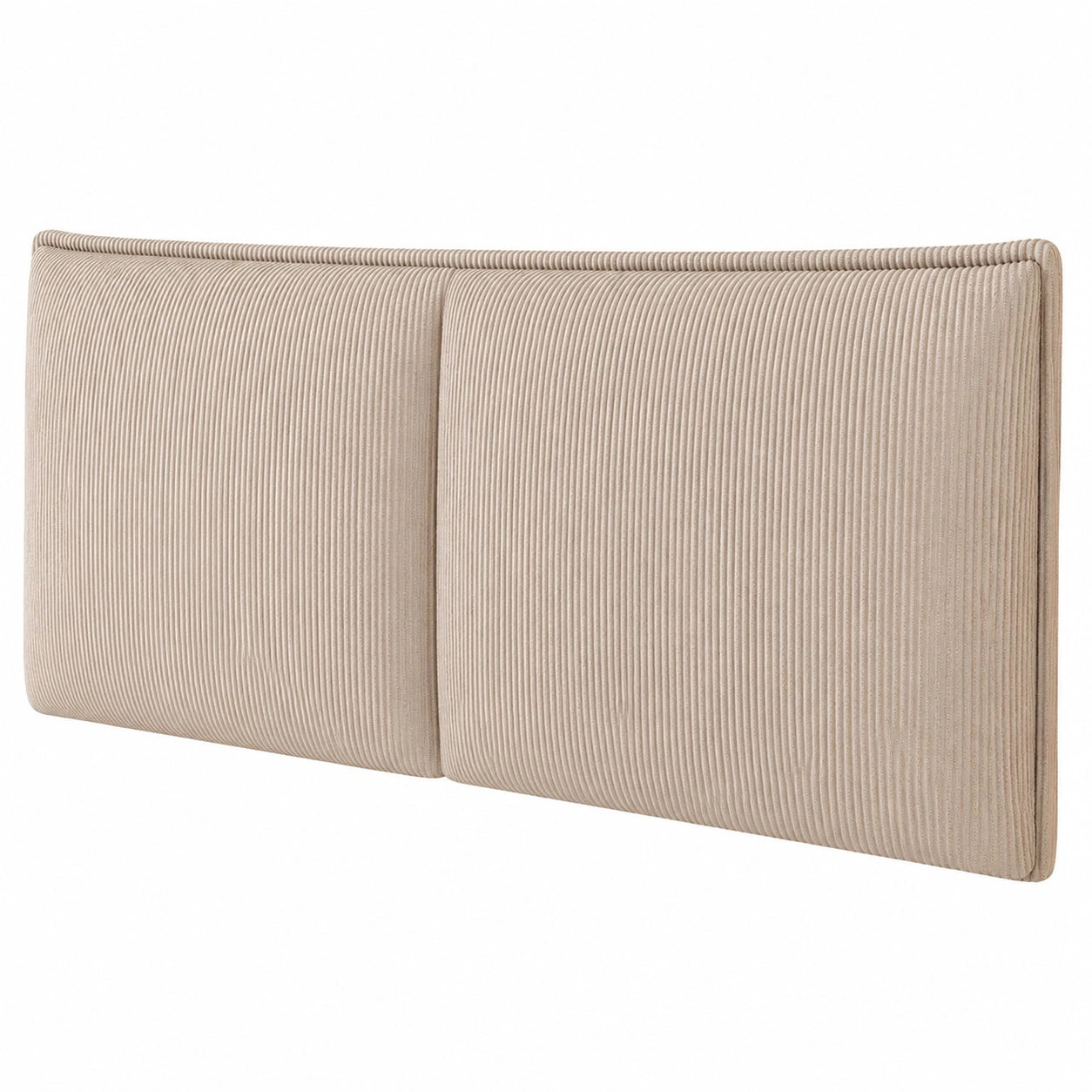 Cord-Kopfteilschutz waschbar, Staubschutzhülle für Schlafzimmer, Beige 180x60x10cm