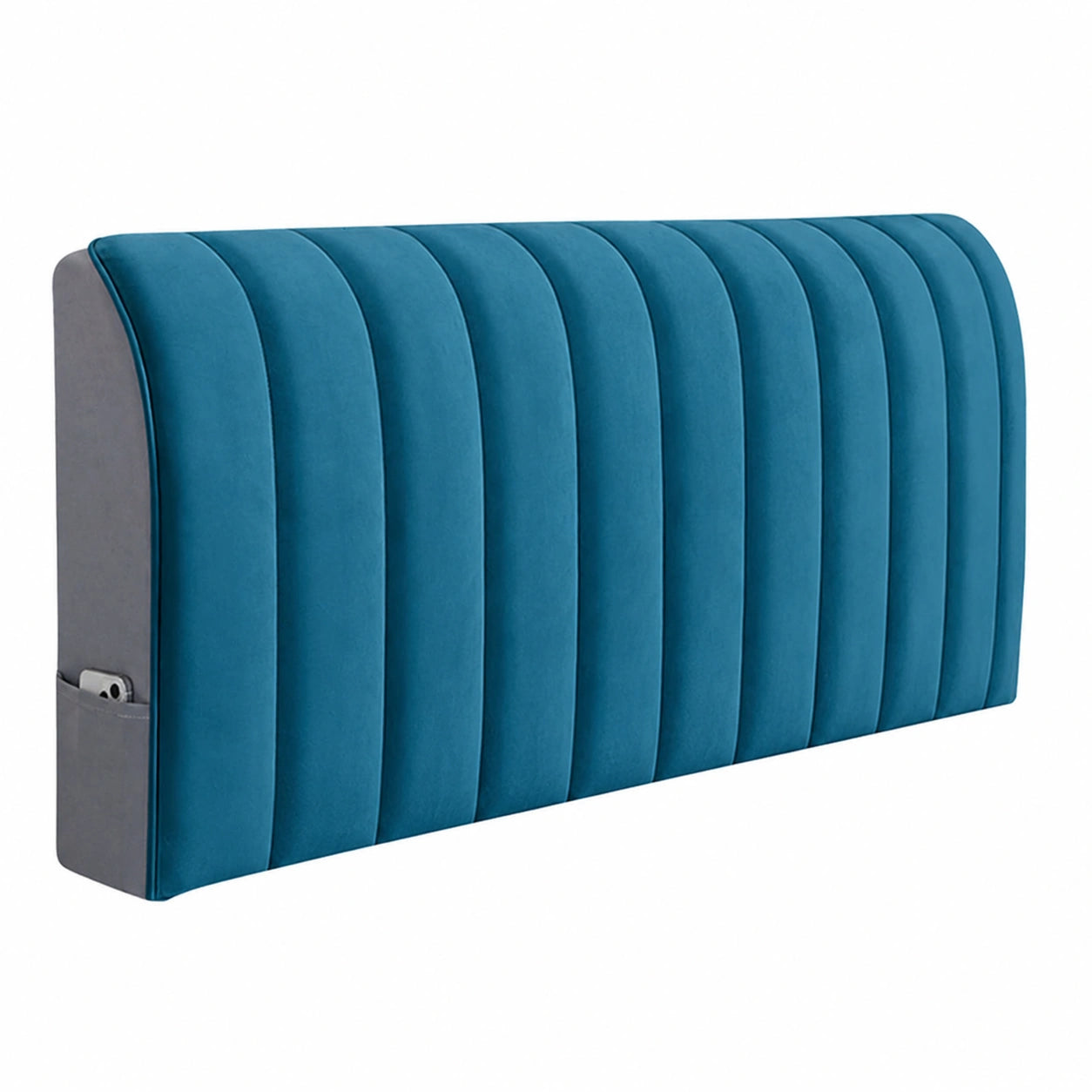 Velours Kopfteilschutz, Weicher Staubschutz für Betthaupt, Komplettabdeckung für Schlafzimmerdekor, Blau, 190cm