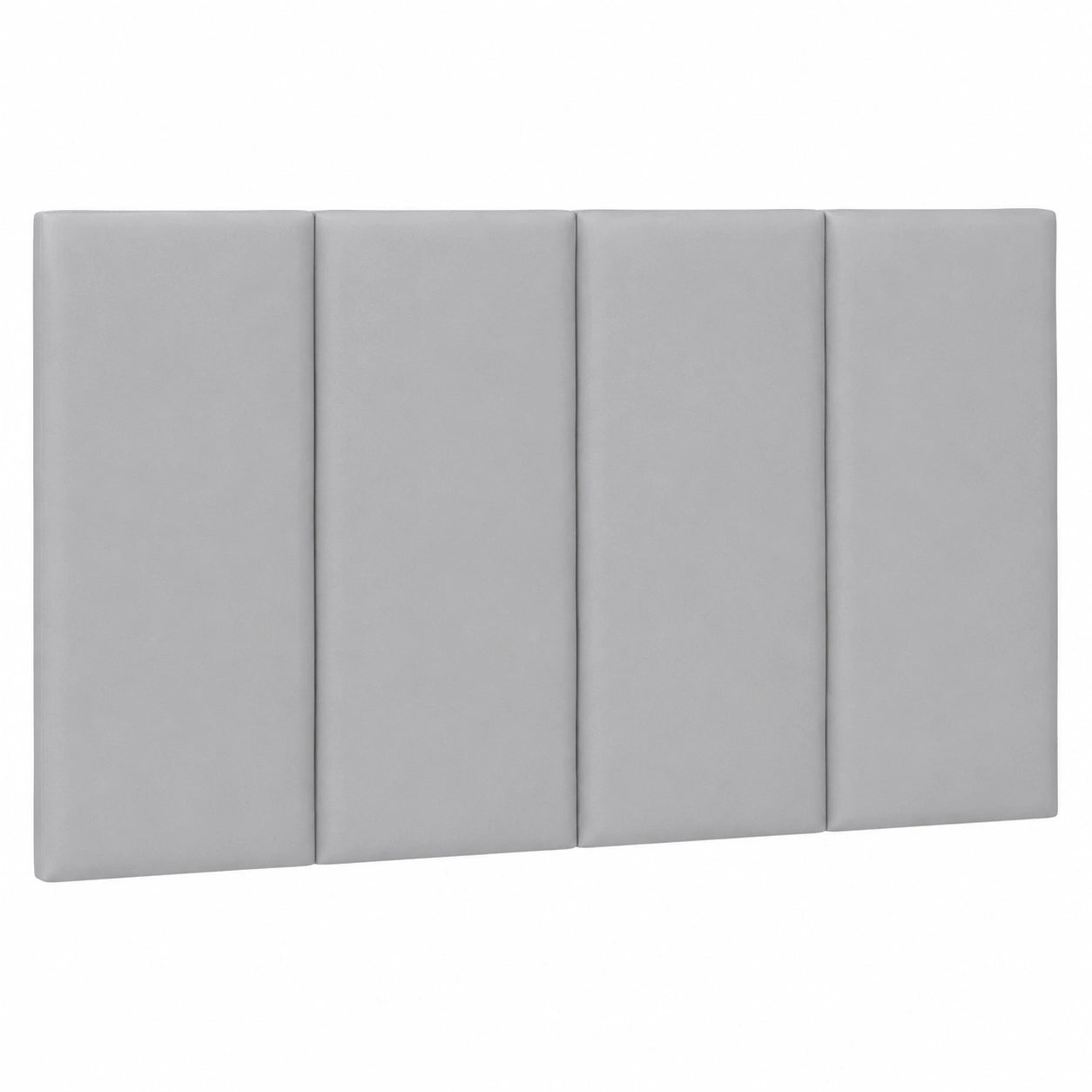 Luxuriöses Bett-Kopfteil aus Kunstleder, fleckenabweisend, selbstklebend, vertikales Design, hellgrau, 100 cm x 80 cm, 3er-Set