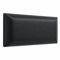 Muralo - Gepolstertes Kopfteil aus Kunstleder für Bett und Wand, Dekoratives Wandpaneel in Schwarz, 70 x 15 cm