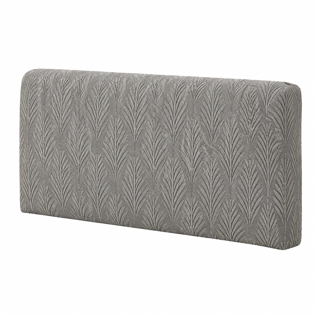 Elastischer Kopfteilbezug 180 cm Grau, Jacquard Samt Dehnbare Staubschutzhülle
