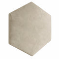 Hexagonale Stoffpolsterpaneele für Schlafzimmer und Wohnzimmer, modernes cremefarbenes Design, 40x35 cm